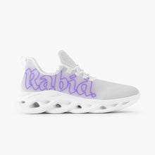 Load image into Gallery viewer, Mesh Knit Sneakers - White w/ Blue Letters
